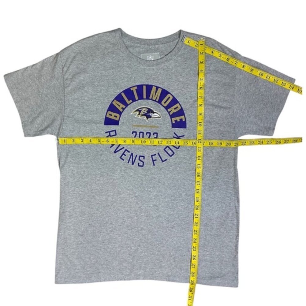 Baltimore Ravens T-Shirt Crew Neck Short Sleeve Gray T-Shirt Unisex Mens Large - Picture 4 of 16
